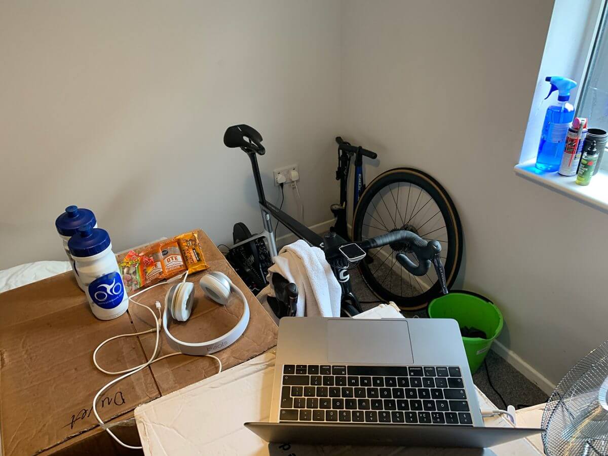 Zwift indoor turbo trainer setup